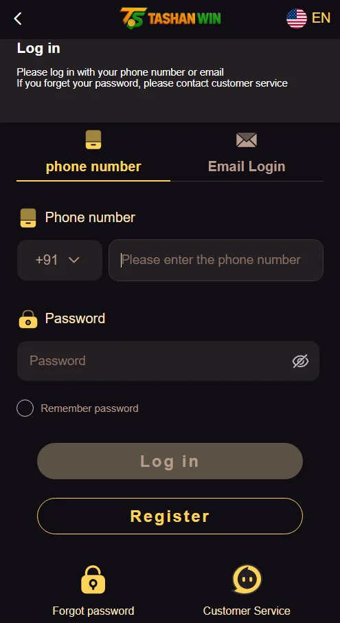 Tashan win login page